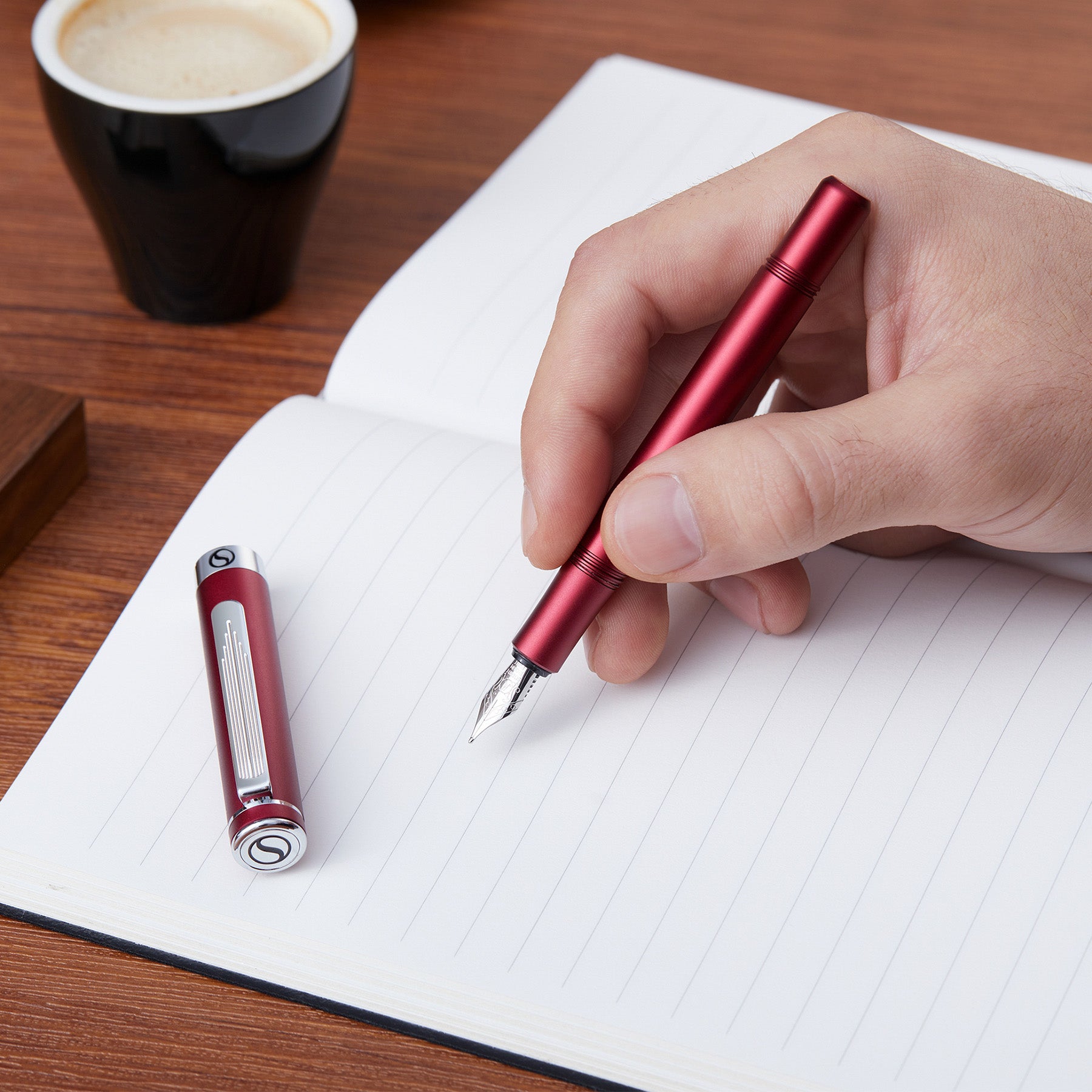 EDC Matt Red Fountain Pen - Fine Nib