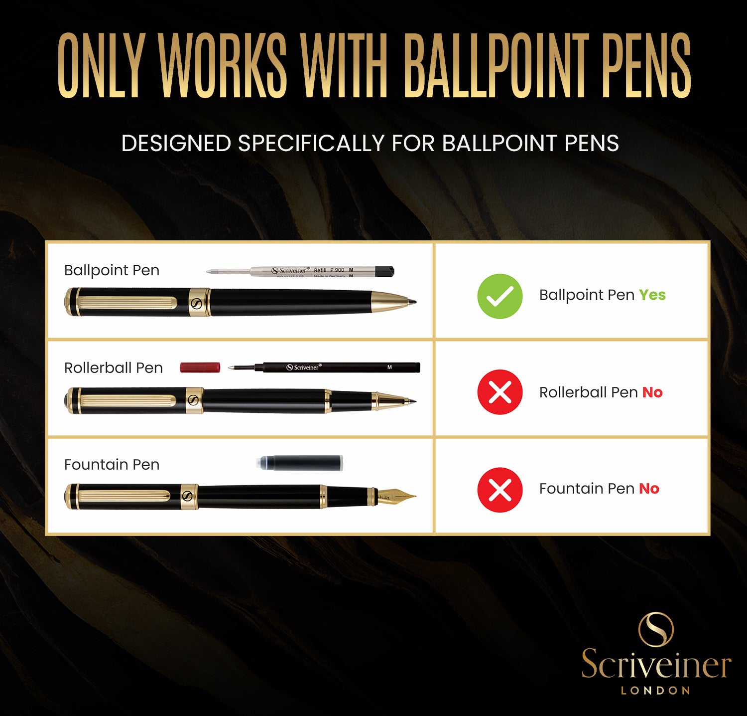 Scriveiner Black Ballpoint Refill