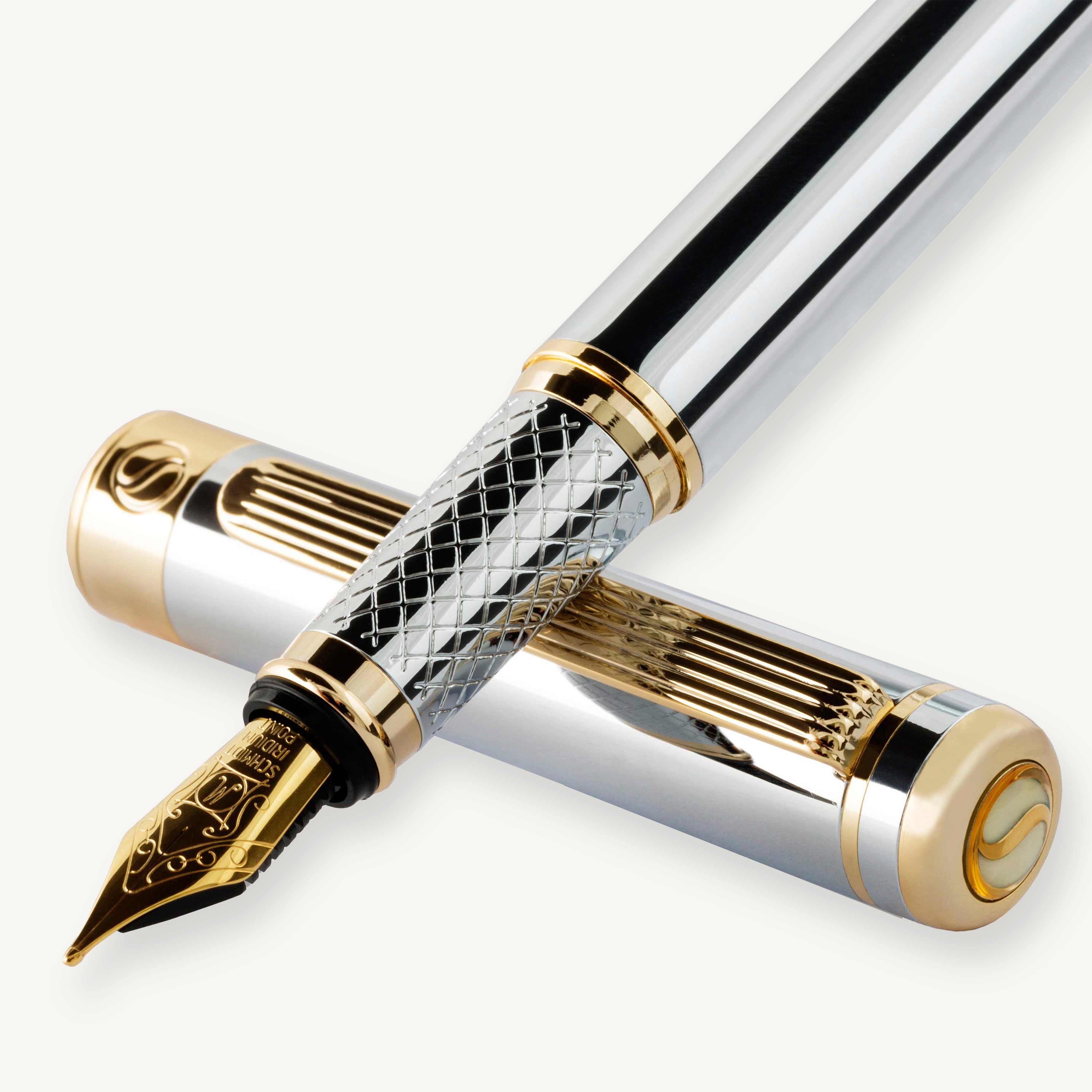 Classic Silver Chrome Fountain Pen - Fine Nib