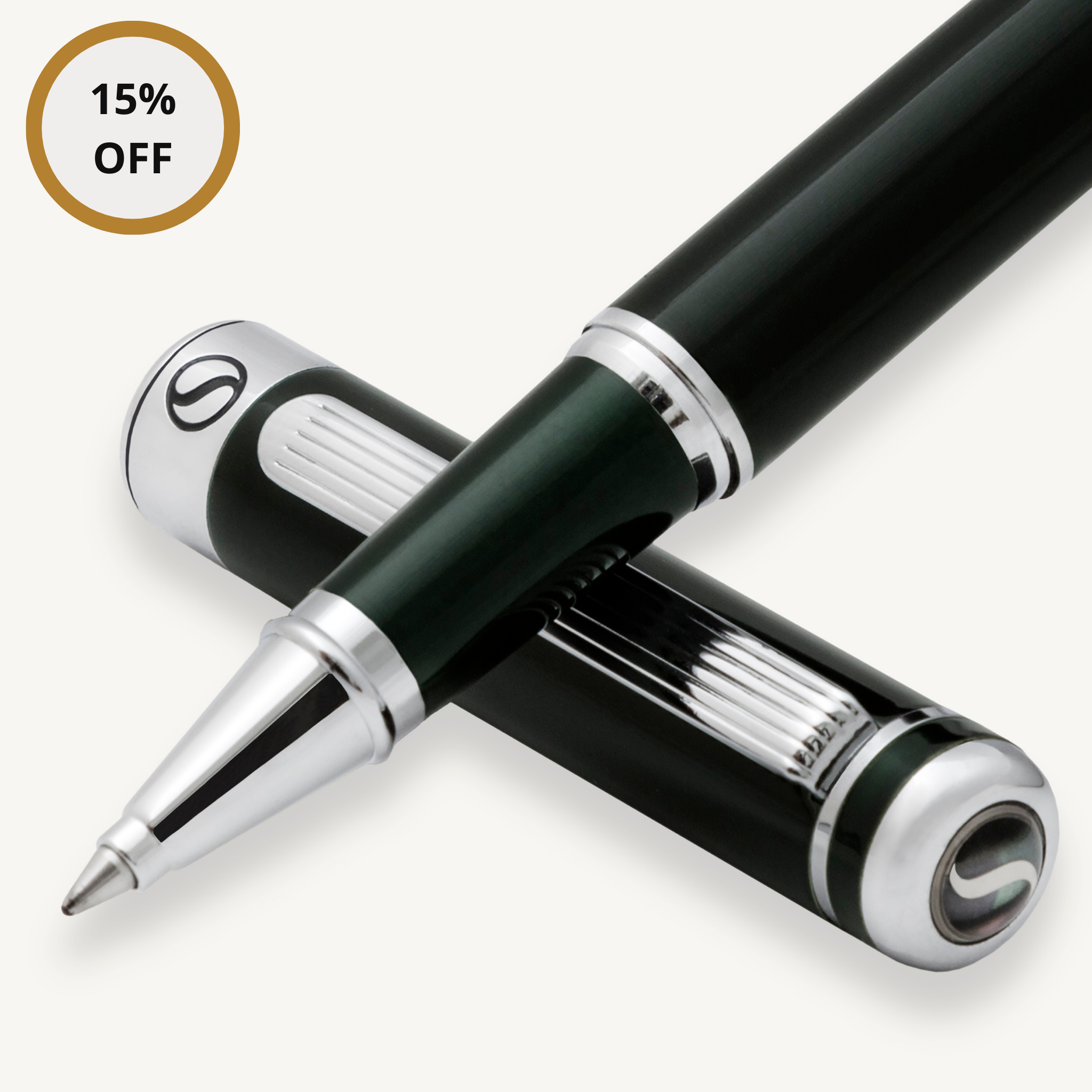 Classic Black Green Rollerball Pen