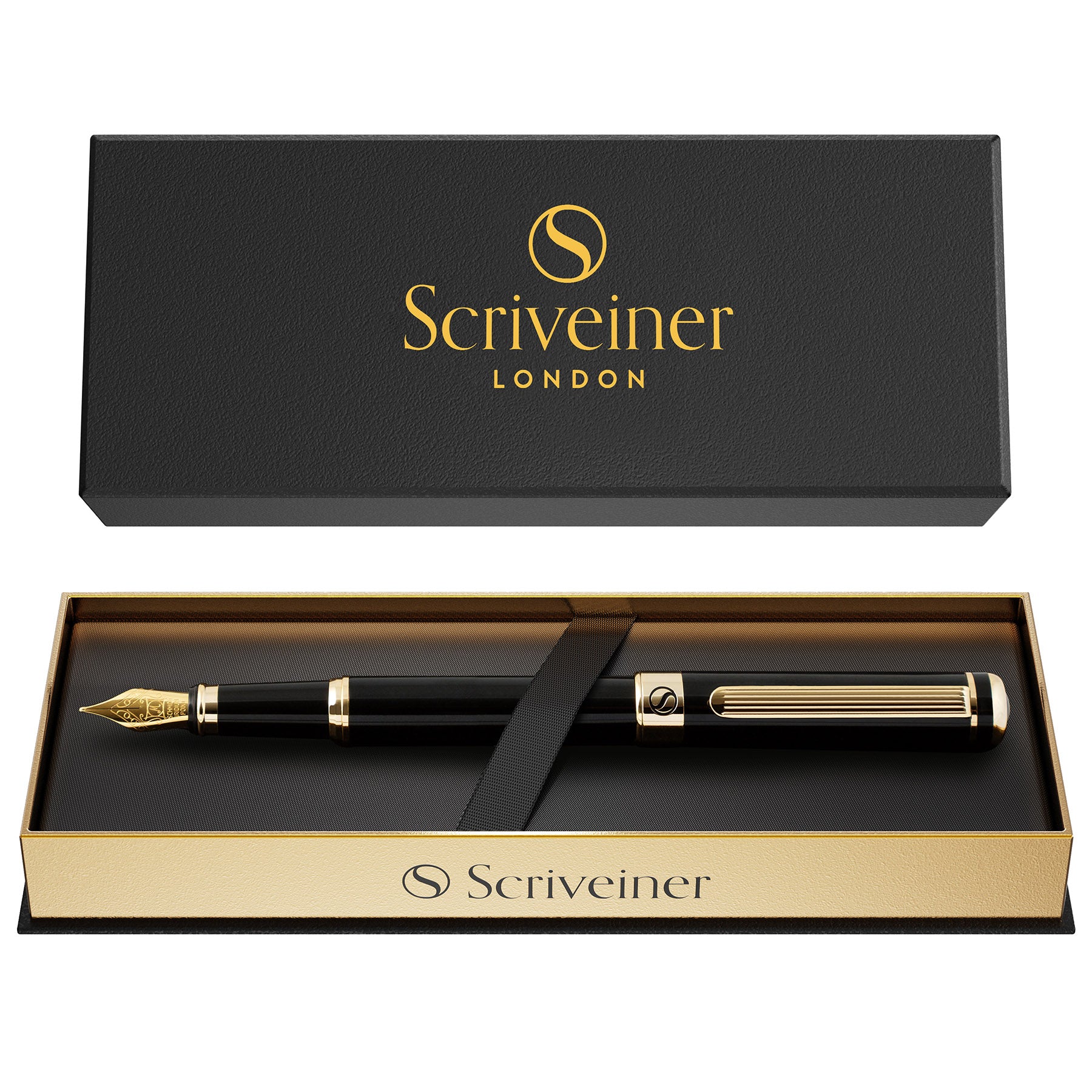 Classic Black Lacquer Fountain Pen - Medium Nib