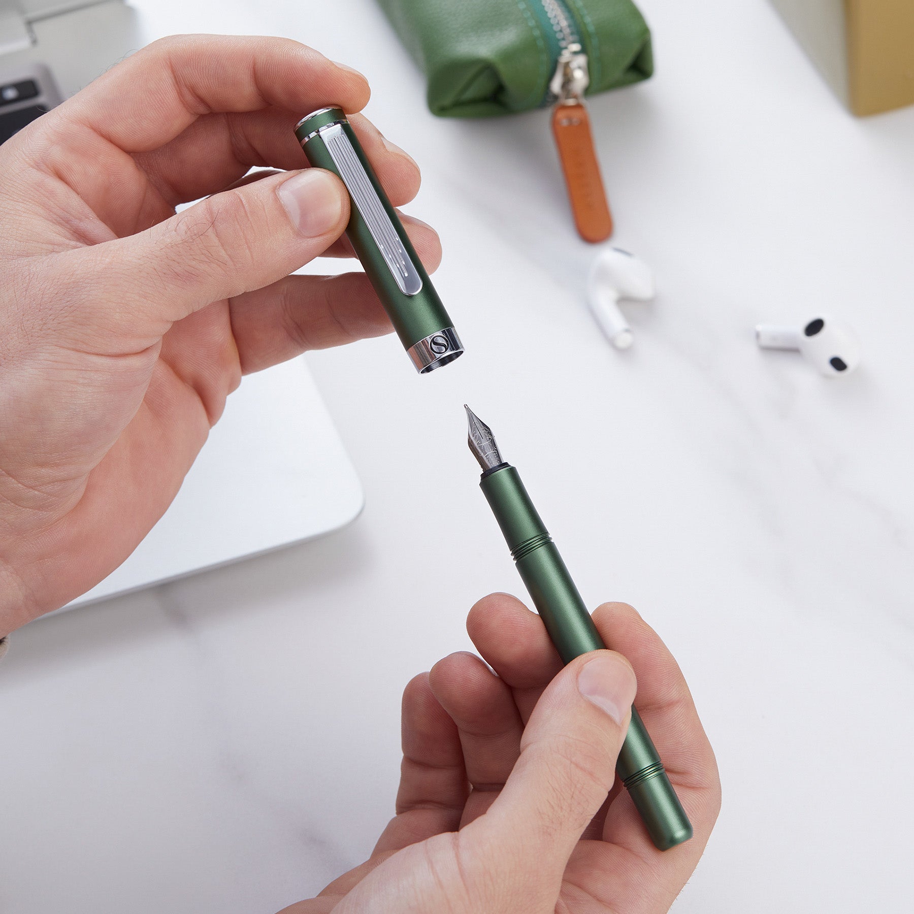EDC Matt Green Fountain Pen - Medium Nib