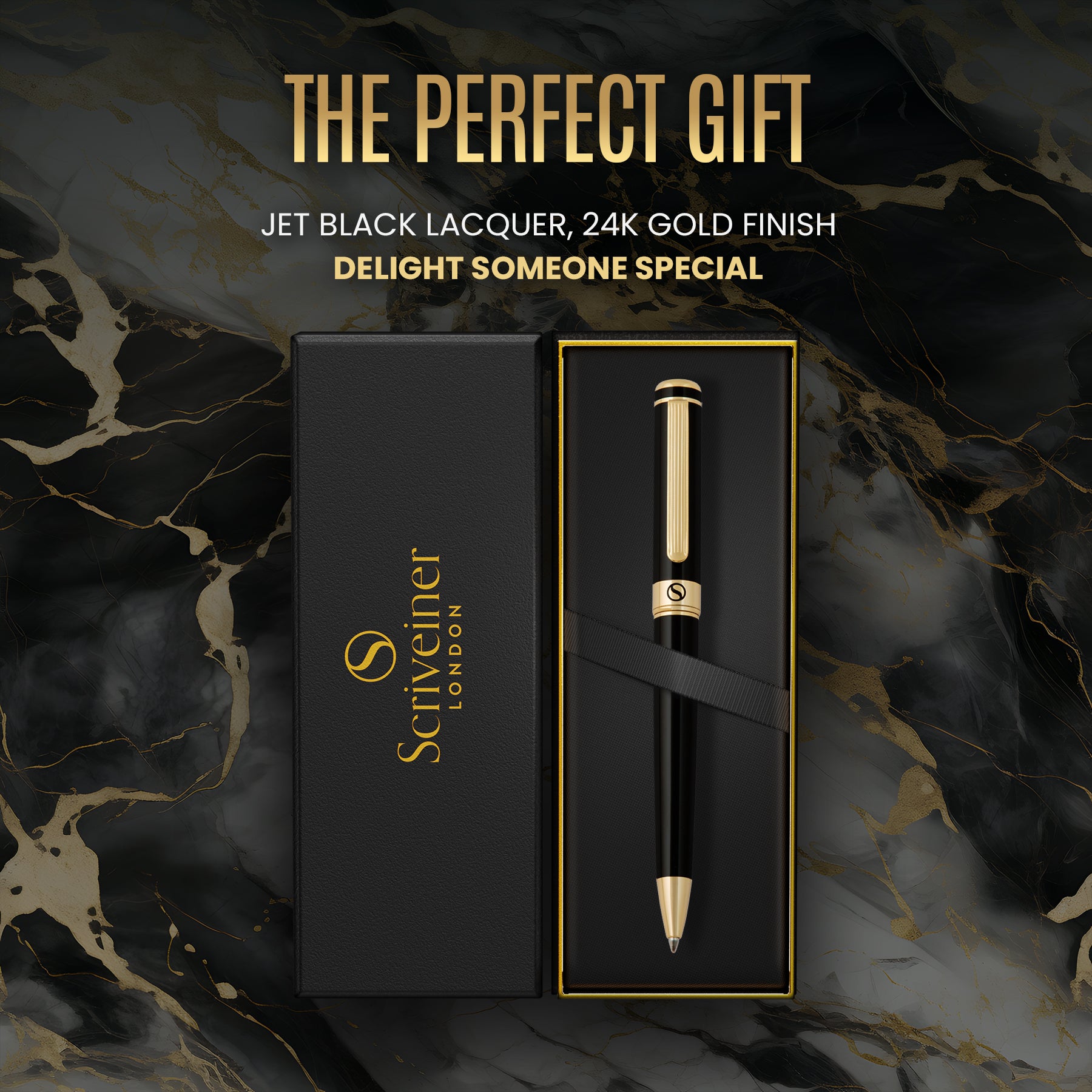 Scriveiner Classic Black Lacquer ballpoint Pen