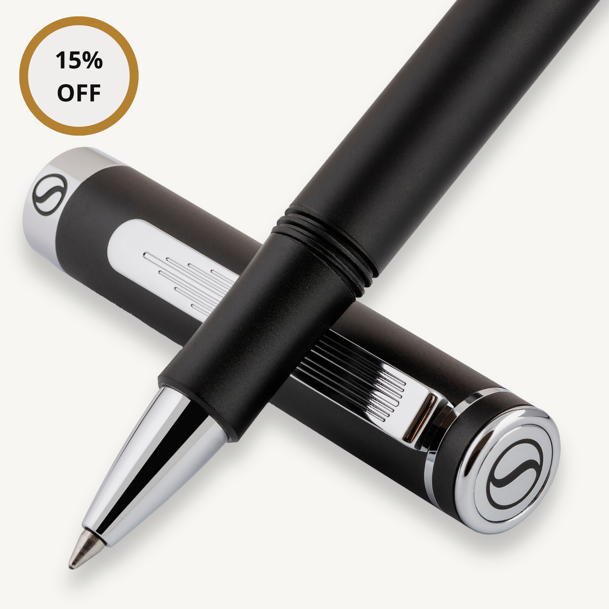 EDC Black Chrome Rollerball Pen