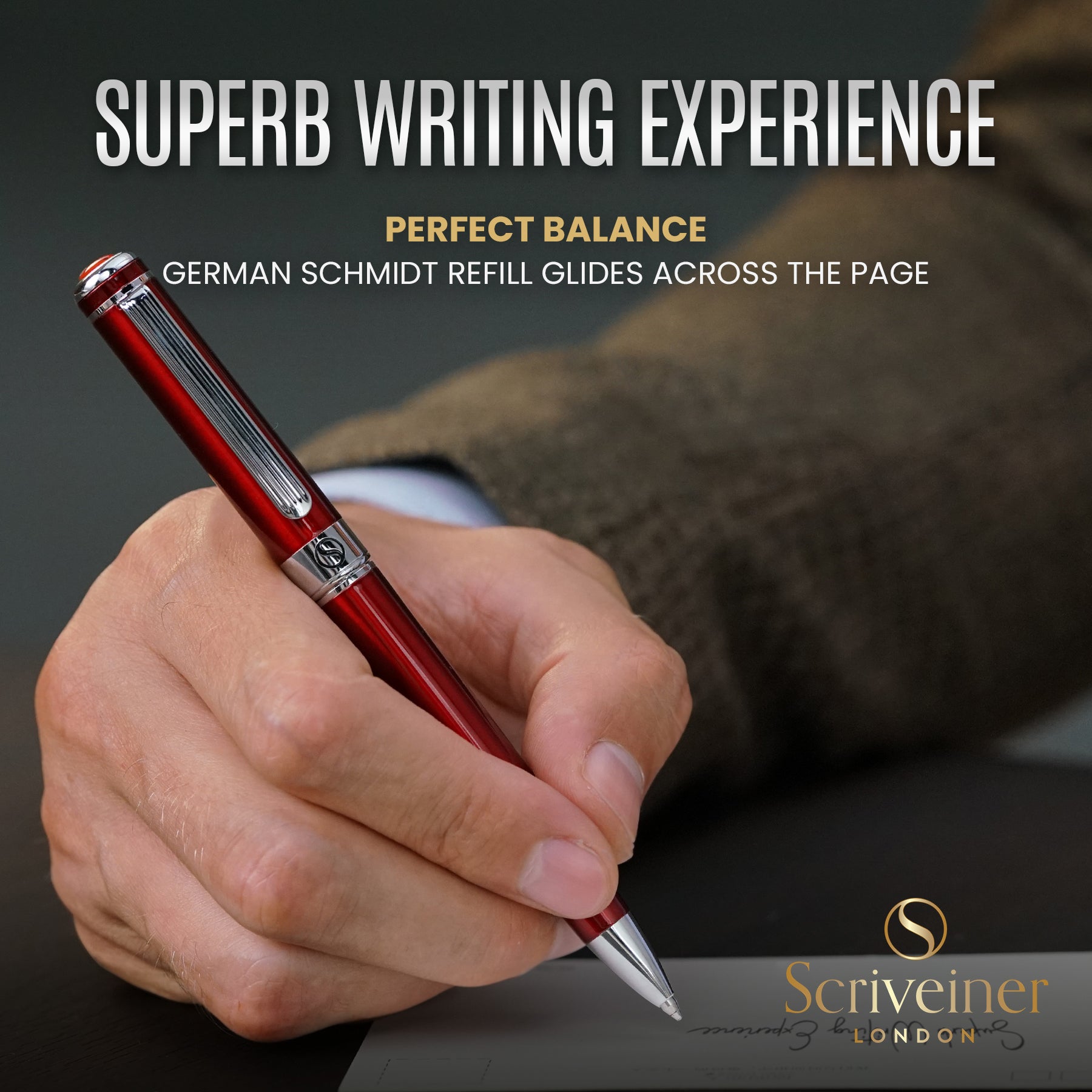 Scriveiner Classic Crimson Red ballpoint Pen