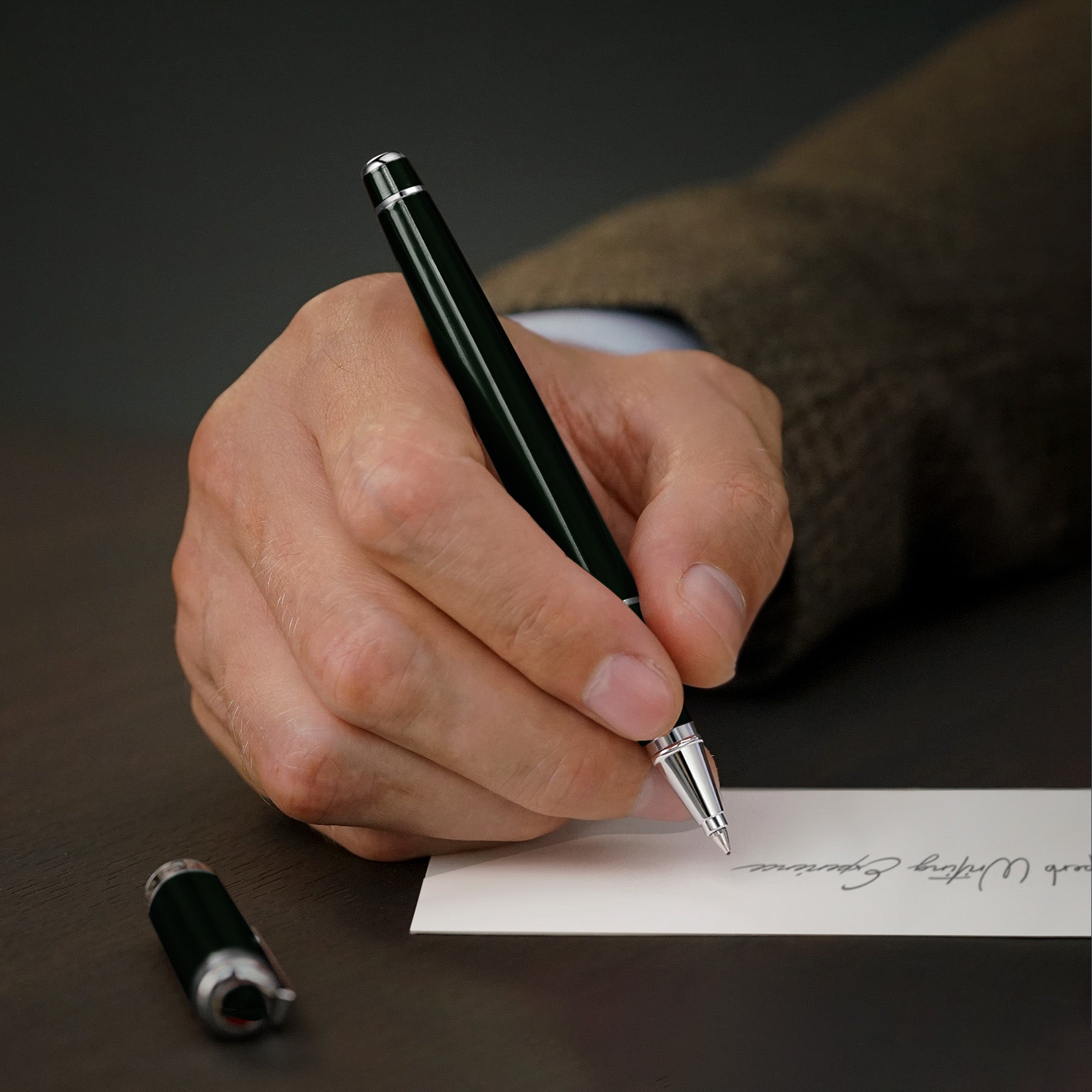 Scriveiner Classic Black Green Rollerball Pen
