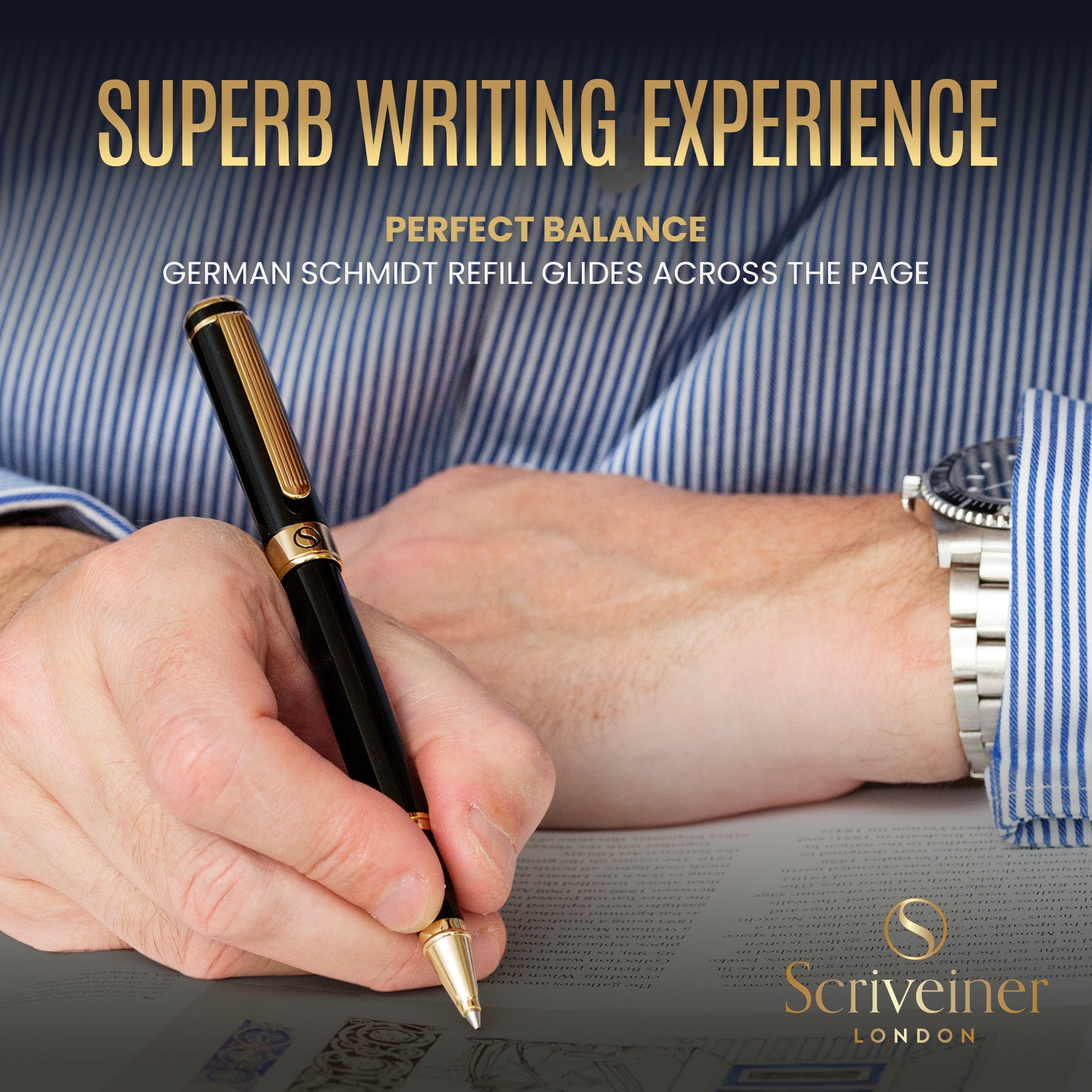 Scriveiner Classic Black Lacquer ballpoint Pen