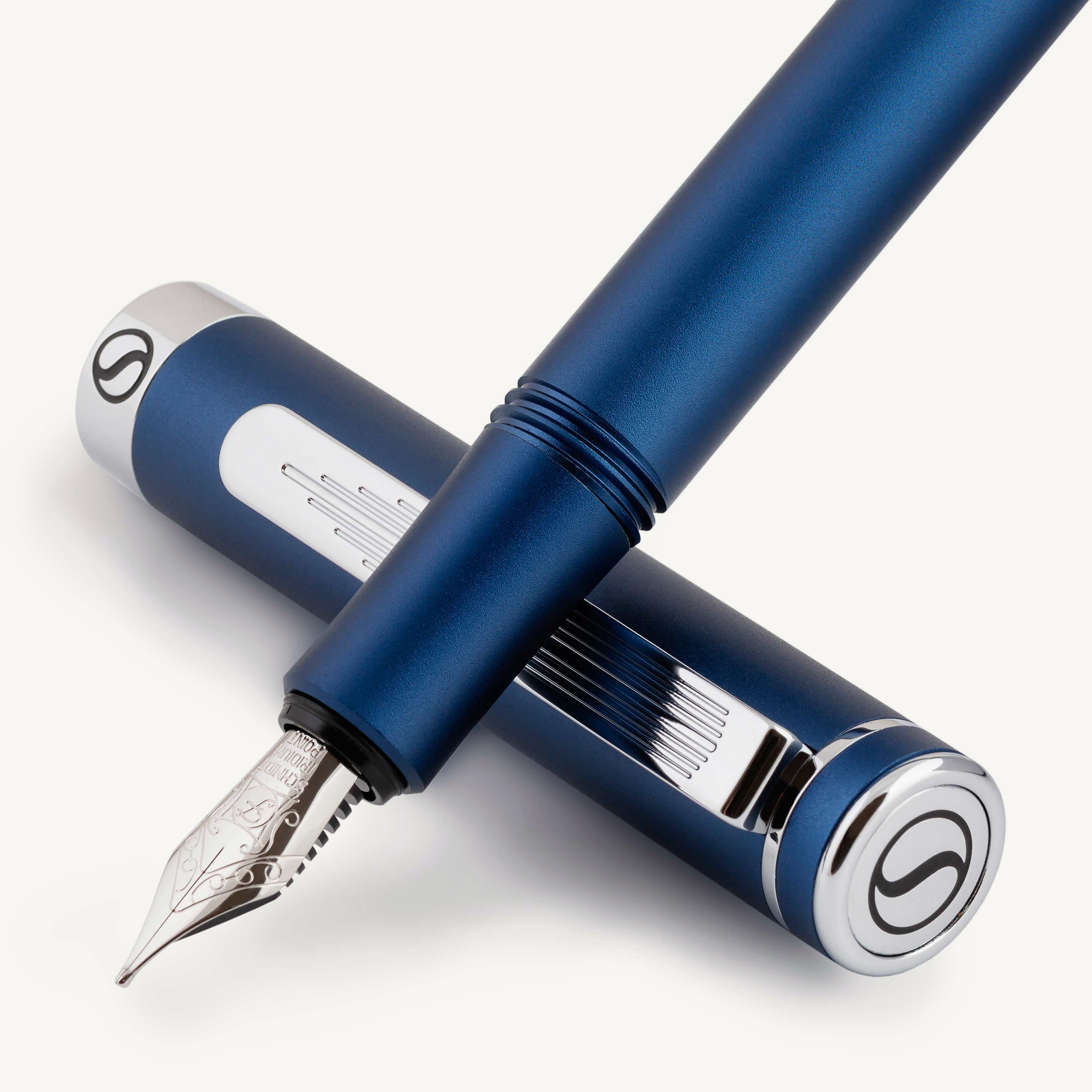 Scriveiner EDC Matt Blue Fountain Pen - Fine Nib