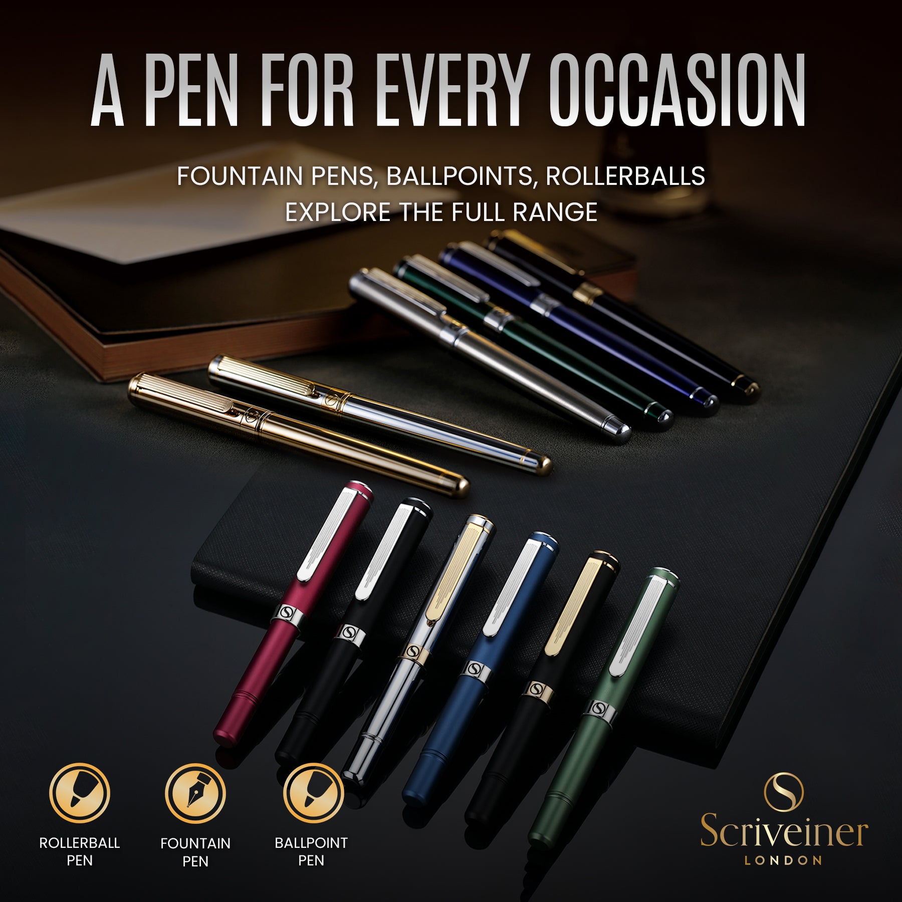 Scriveiner Classic Stainless Steel ballpoint Pen