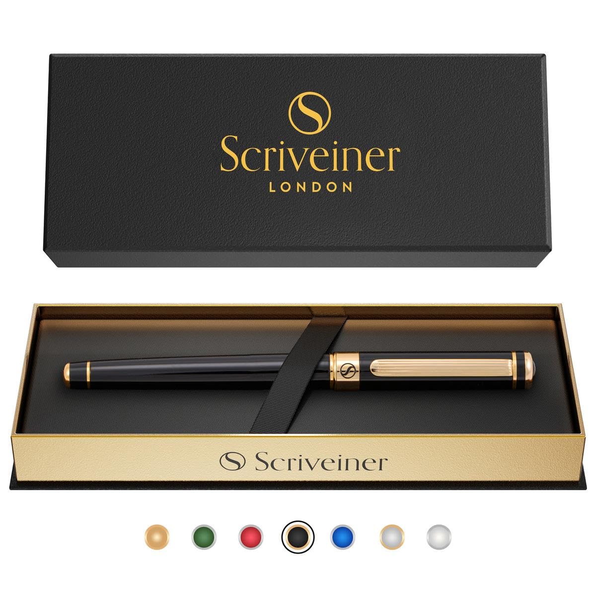 Scriveiner Classic Black Lacquer Rollerball Pen